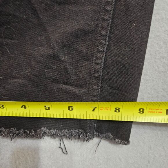 Everlane The Way High Jean in Coal Black Loose Baggy Straight Leg Raw Hem SZ 12 - Picture 6 of 10